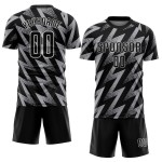 Fußball Sublimation Jersey Grau Schwarz-Weiß Uniform Custom