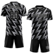 Fußball Sublimation Jersey Grau Schwarz-Weiß Uniform Custom