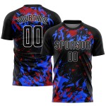 Royal-Red Sublimation Jersey Uniform Schwarz Fußball Schwarz Custom