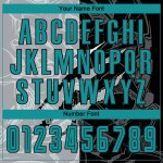 Muster Sublimation Teal Custom Graffiti Scratch Jersey Uniform Fußball Schwarz-Grau