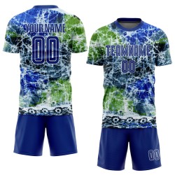 Fußball Royal-White Tie Jersey Custom Dye Uniform Sublimation