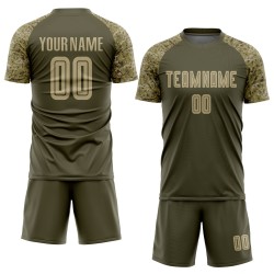 Sublimation Gold-Camo Vegas zum Service Uniform Olive Jersey Fußball benutzerdefinierte Salut