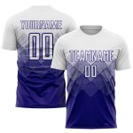 Dunkelweißes Uniformtrikot Lila Fußball Sublimation Custom
