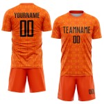 Jersey Orange Black-Bay Custom Shapes Fußball Geometrische Sublimation Uniform Orange