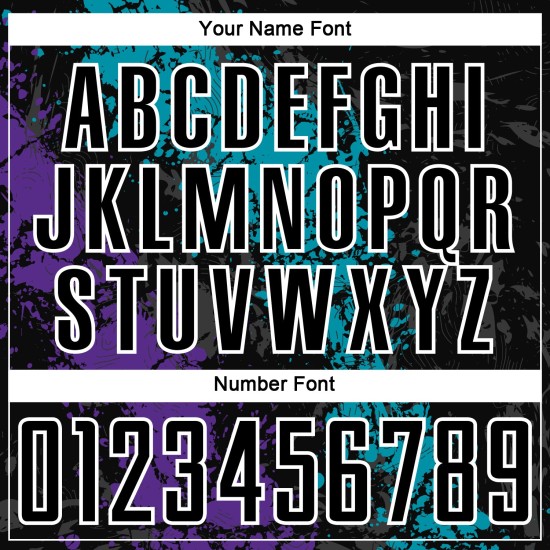 Teal-Lila Splatter Schwarz Jersey Uniform Fußball Sublimation Custom Dripping Art