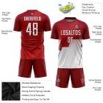 Fußball Sublimation Rot Custom Weiß Uniform Trikot
