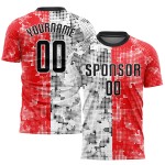 Jersey Sublimation Custom Rot Schwarz-Weiß Fußballuniform