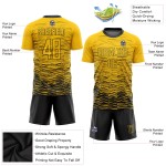 Sublimation Fußballtrikot Schwarz Gelb Uniform Custom