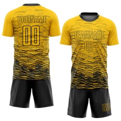 Sublimation Fußballtrikot Schwarz Gelb Uniform Custom