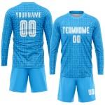 Home Weiß Blau Sublimation Uniform Fußball Jersey Licht Custom