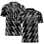 Fußball Sublimation Jersey Grau Schwarz-Weiß Uniform Custom