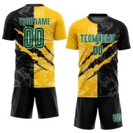 Green Graffiti Black-Yellow Custom Uniform Sublimation Jersey Scratch Kelly Pattern Soccer Green Graffiti Black-Yellow Custom Uniform Sublimation Jersey Scratch Kelly Pattern Soccer
