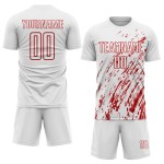 Trikot Rot Fußball Uniform Sublimation Weiß Custom