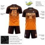 Benutzerdefinierte Sublimation Jersey Bay Soccer Braun Uniform Orange-Weiß
