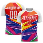 Abbildung Sublimation Weiß-Rot Uniform Jersey Fußball Custom