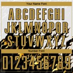 Uniform Fußball Sublimation Flamme Alt Gold-Schwarz Weiß Jersey Custom