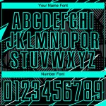 Jersey Uniform Sublimation Aqua Custom Schwarz Fußball Linien