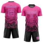 Rosa Uniform Fußball Schwarz-Licht Custom Sublimation Jersey Blau