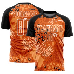 Uniform Jersey Orange Custom Bay Afrikanische Muster Sublimation Fußball Orange-Schwarz