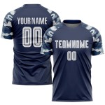 Uniform Navy Trikot Sublimation Fußball Weiß-Camo Custom
