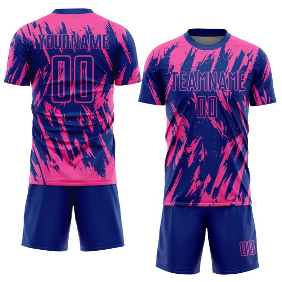 Fußballuniform Sublimation Royal Custom Pink Jersey