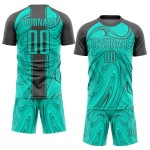 Jersey Sublimation Fußball Abstrakt Aqua Custom Grau Stahl Uniform Flüssigkeit