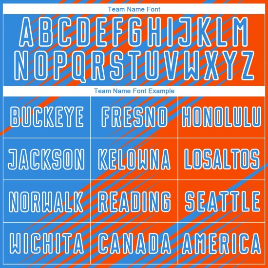 Benutzerdefinierte Pulver Orange-Weiß Uniform Blau Sublimation Jersey Fußball Linie