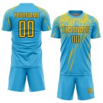 Trikot Blau Sublimation Uniform Custom Gelb-Schwarz Fußball Himmel