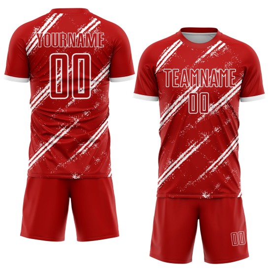 Benutzerdefinierte weiße Fußball-rote Trikotuniform Sublimation