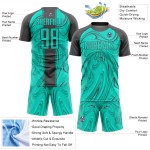 Jersey Sublimation Fußball Abstrakt Aqua Custom Grau Stahl Uniform Flüssigkeit