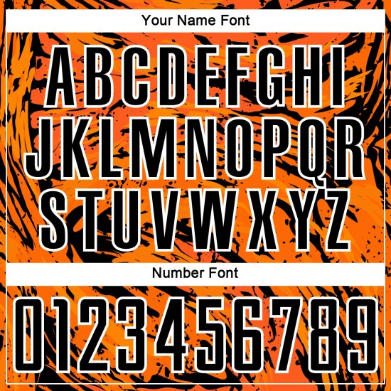 Orange Custom Jersey Sublimation Uniform Abstrakt Schwarz-Weiß Bay Fluid Soccer
