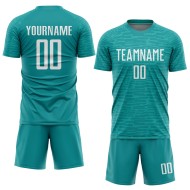Benutzerdefinierte weiße Uniform Jersey Fußball Petrol Sublimation